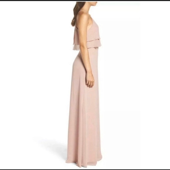 Jenny Yoo Charlie Ruffle Bodice Gown, sz 4 light cream pink - Picture 2 of 4